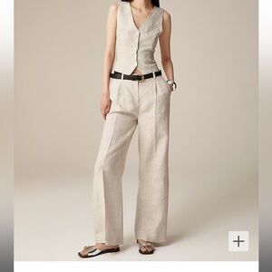 NWT JCrew Essential Linen Wide Leg Pants